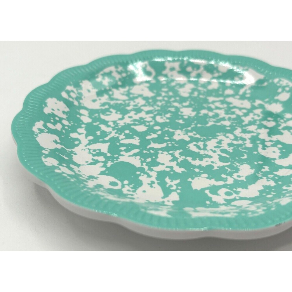 Pioneer Woman Set of 5 100% Melamine Appetizer Plates‎ Country Splatter Teal NWT - Picture 4 of 12